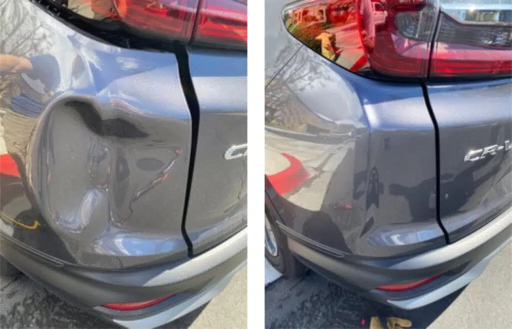 before and after repair plastic bumper dings for cars trucks suvs